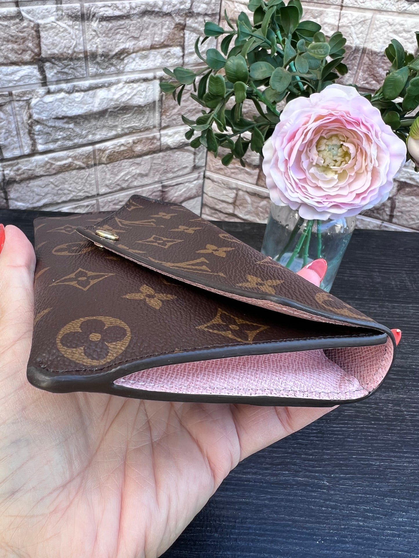 Jeanne Wallet Rose Ballerine with Credit Card Holder & Zipped Inserts