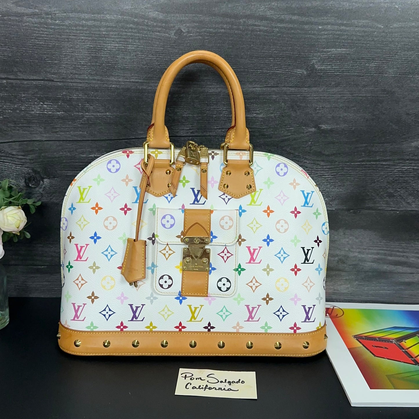 Louis Vuitton Limited Edition Alma GM White Multicolore