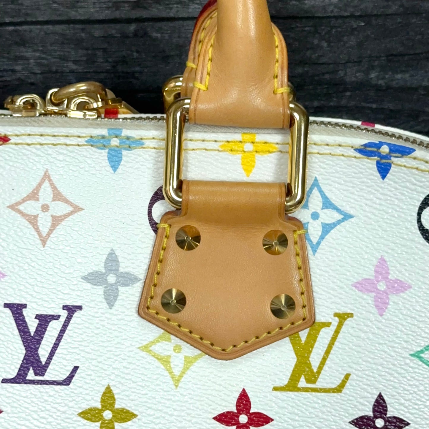 Louis Vuitton Limited Edition Alma GM White Multicolore