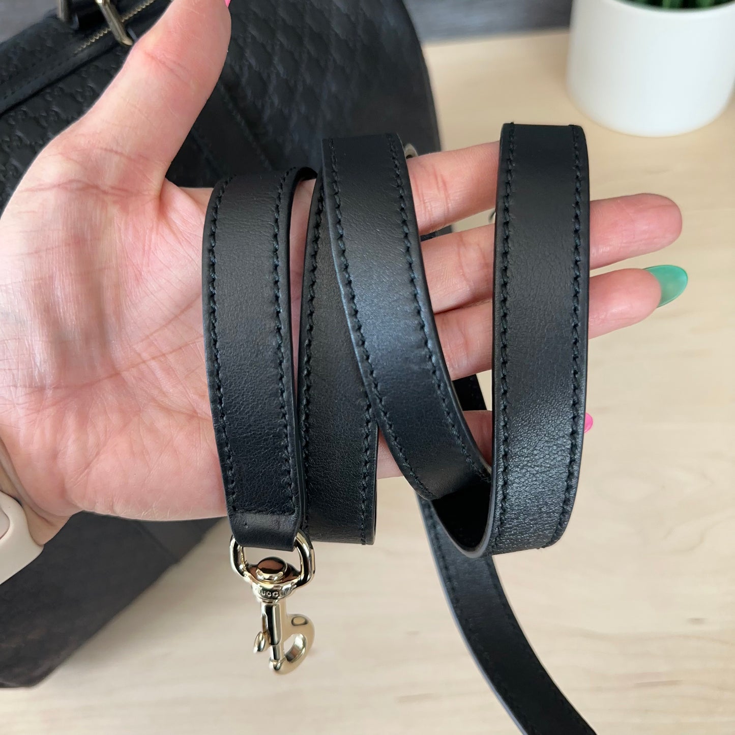 Gucci Guccissima Boston Bag Black