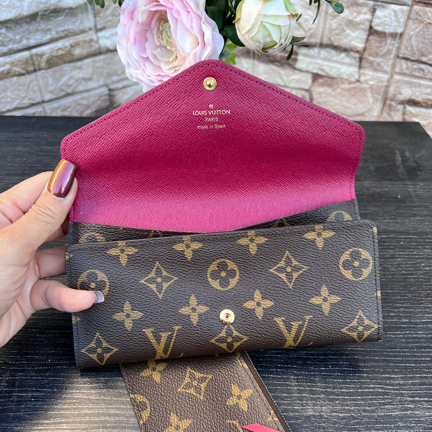 Josephine Fushcia Monogram Wallet